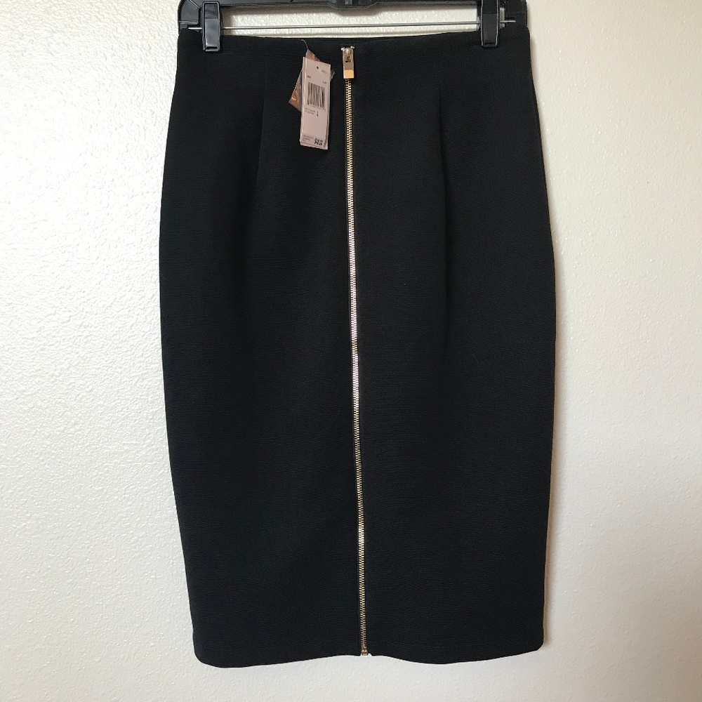 NWT Black Zip Pencil Skirt